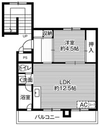 ビレッジハウス糸井4号棟 (404号室)の物件間取画像